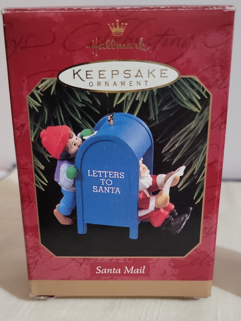 Hallmark Blue 'Letters to Santa' Mailbox Ornament with Santa and Elf